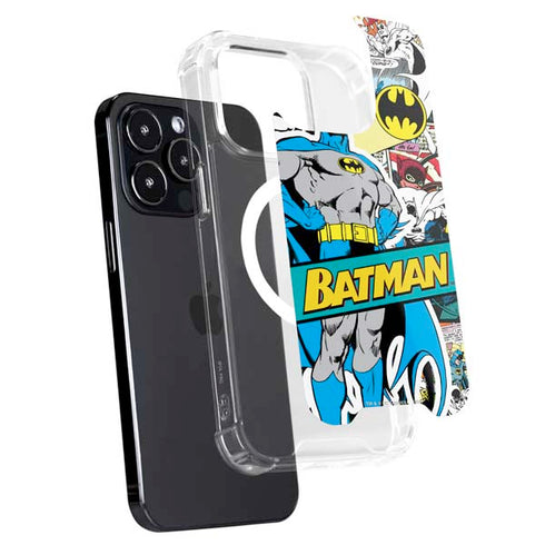 DC Comics Batman Vintage Pose Collage Art iPhone 15 Pro MagSafe Case